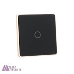 باکس کلید هوشمند یک پل مشکی با فریم فلزی S904-A2P1 Alu با ابعاد 35×86×86 میلی متر
