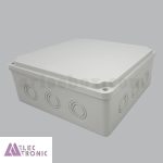 جعبه تقسیم ضدآب الکترونیکی 12 سوراخ AGT 22-22/H90 با ابعاد 85×220×220 میلی متر