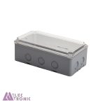 جعبه تقسیم ضدآب گلندخور شفافAGT 24-13/ H80 T با ابعاد 80×130×240 میلی متر