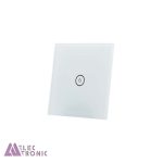 شیشه تک پل سفید کلید هوشمند GL2-A1P1 با ابعاد 2×86×86 میلی متر