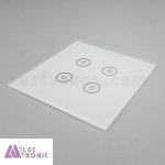 شیشه چهار پل سفید کلید هوشمند GL2-A1P4 با ابعاد 2×86×86 میلی متر