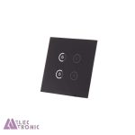 شیشه چهار پل مشکی کلید هوشمند GL2-A2P4 با ابعاد 2×86×86 میلی متر