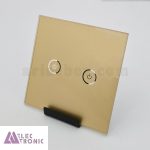 شیشه دو پل طلایی کلید هوشمند GL2-GP2 با ابعاد 2×86×86 میلی متر