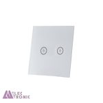 شیشه دو پل نقره ای کلید هوشمند GL2-SP2 با ابعاد 2×86×86 میلی متر