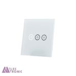 شیشه سه پل سفید کلید هوشمند GL2-A1P3 با ابعاد 2×86×86 میلی متر