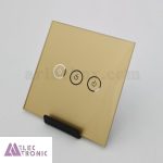 شیشه سه پل طلایی کلید هوشمند GL2-GP3 با ابعاد 2×86×86 میلی متر