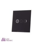 شیشه سه پل مشکی کلید هوشمند GL2-A2P3 با ابعاد 2×86×86 میلی متر