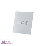 شیشه سه پل نقره ای کلید هوشمند GL2-SP3 با ابعاد 2×86×86 میلی متر