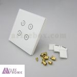 کلید هوشمند EU چهارپل سفید گرد S908-A1P4 با ابعاد 33×86×86 میلی متر