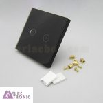 کلید هوشمند EU دو پل مشکی S904-A2P2 با ابعاد 35×86×86 میلی متر