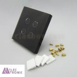 کلید هوشمند UK چهار پل مشکی S901-A2P4 با ابعاد 35×86×86 میلی متر