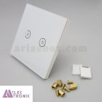کلید هوشمند UK دو پل سفید S901-A1P2 با ابعاد 35×86×86 میلی متر