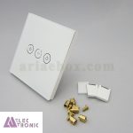 کلید هوشمند UK سه پل سفید S901-A1P3 با ابعاد 35×86×86 میلی متر