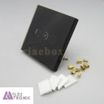 کلید هوشمند UK سه پل مشکی S901-A2P3 با ابعاد 35×86×86 میلی متر