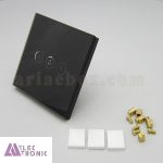 کلید هوشمند سه پل مشکی گرد S908-A2P3 با ابعاد 33×86×86 میلی متر