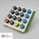 کیپد گرد پلاستیکی 4×4 انگلیسی مدل PC5 با ابعاد 78×83 میلی متر